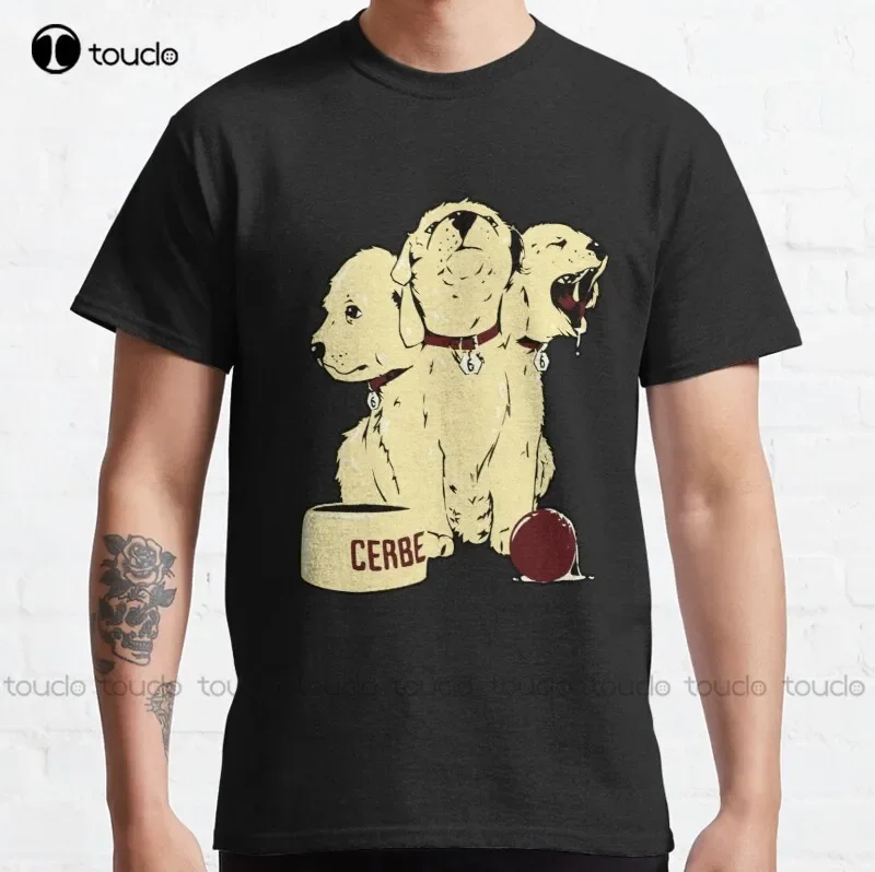 New Triheads Dog Cerberus Classic T-Shirt Womans Shirts Cotton Tee Shirts Xs-5Xl Streetwear Tshirt New Popular Retro Gd Hip Hop