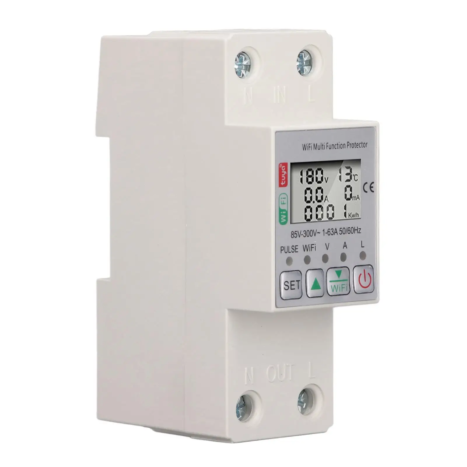 

WiFi Smart Circuit Breaker Switch Power Meter Voice Control AC85 300V 35mm Guide for home