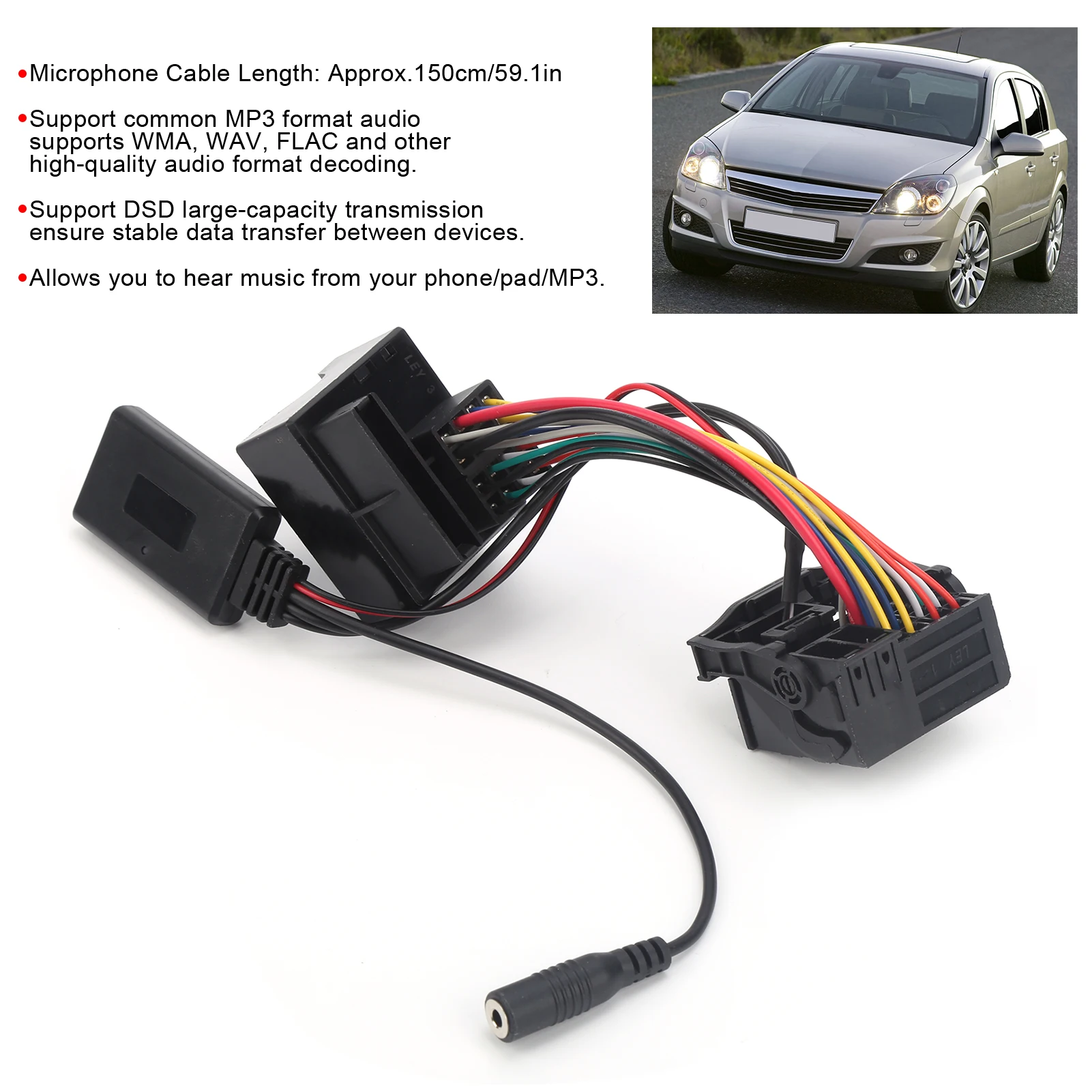 yZ[z12s Bluetooth 5.0 AUX I[fBIA_v^[ }CNt 59.1C`P[u Iy CD30 CDC40 CD70 I[gI[fBIRlN^[ɓK