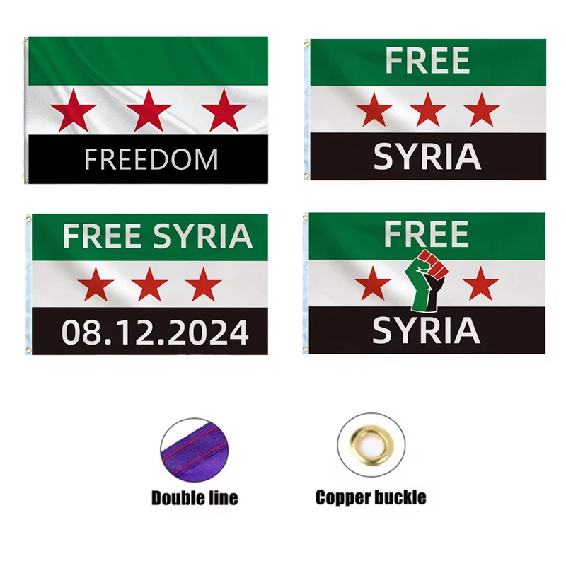 Flag Of The Syrian 3x5ft Free Syria Flag Syrian Revolution Flags Banners Accessories Hand Cranked Scarf Flag Wall Decoration