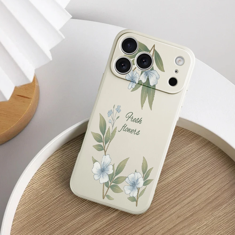 Cover in TPU floreale viola chiaro Coque per iPhone17 ProMax 17 Air 16 15 14 13 12 11 Pro Max XS Max7 8 Plus 16e 16 Plus