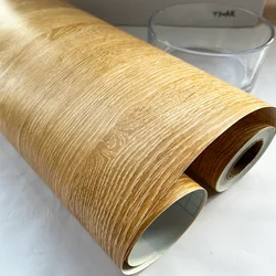 W 55cm Yellow Oak Thick Wood Contact Paper for Furniture Refurbish Vinyl Self Adhesive Waterproof Wallpaper Removable Stickers