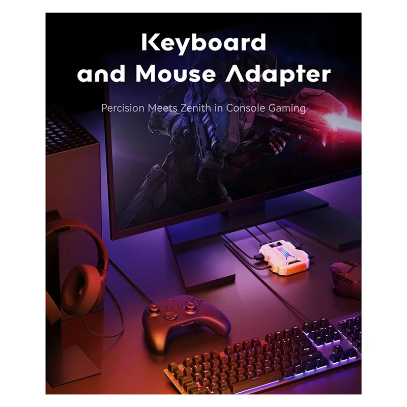 محول ماوس فائق AIMZENIX لجهاز PS4 Striker Pro لـ PS4/3، ONE، X360، XSS، XSX، N-Switch، لسماعات الرأس 3.5 مم