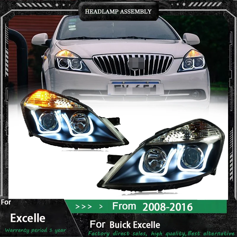 

Подходит для Buick 2008-2016, новая фара Excelle в сборе, модифицированная светодиодная дневная ходовая фара, линза «ангельский глаз», ксеноновая фара