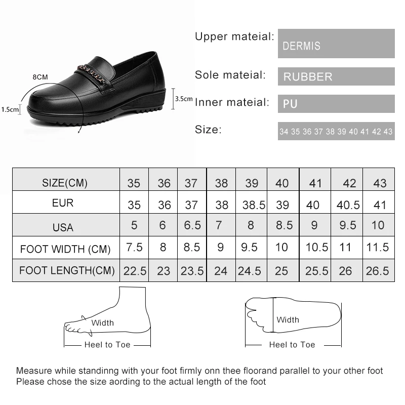 AIYUQI Mom Shoes Wedge Anti Slip 2024 New Spring Genuine Leather Ladies Shoes Slip-on Large Size Middle-aged Women's Shoes