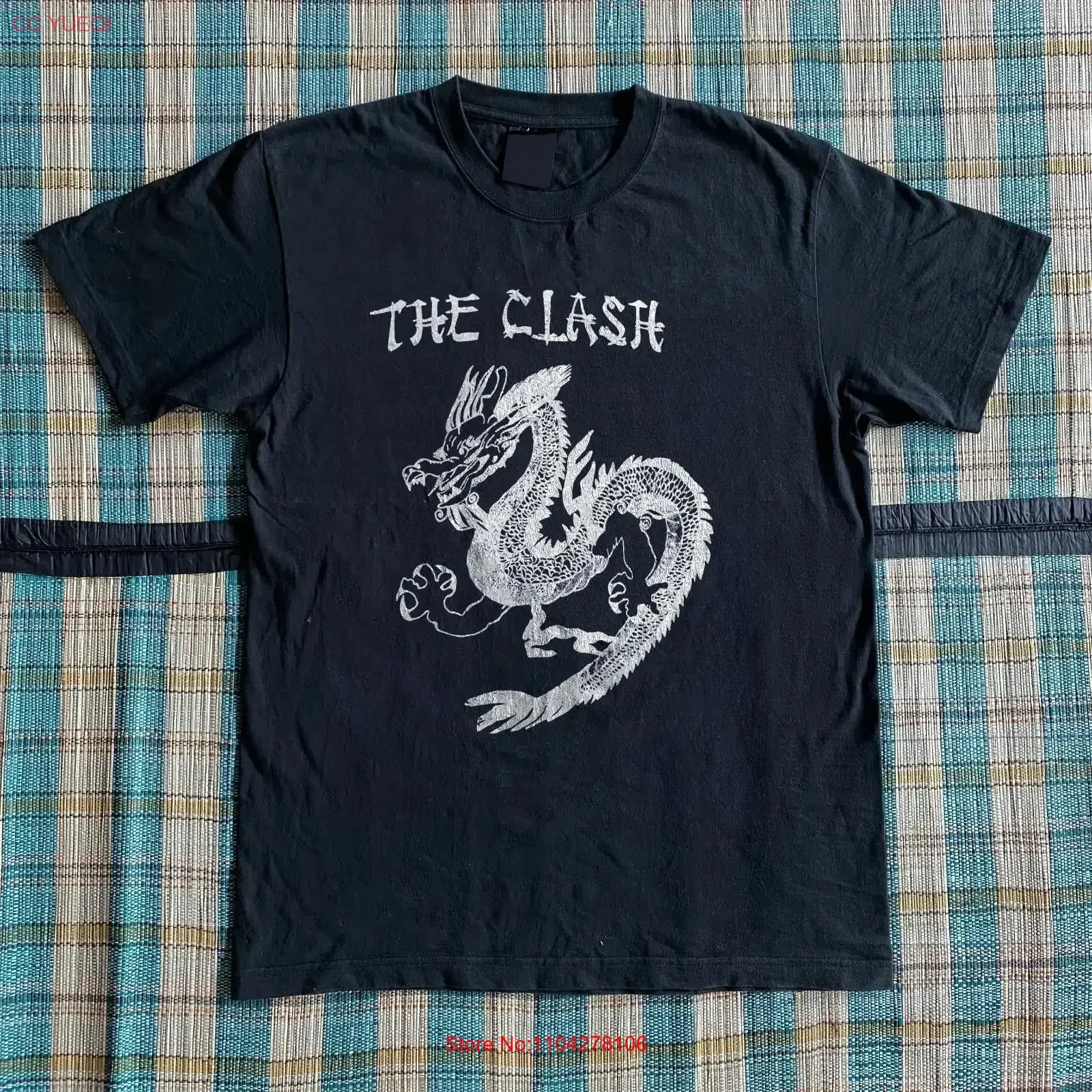 The Clash Band Dragon Black T shirt Size S 5XL vintage Washed Stretched Casual Breathable Soft homme designer clothes Slightly