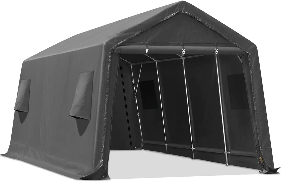 

ADVANCE OUTDOOR 10x20 ft Heavy Duty Carport Outdoor Patio Anti-Snow Portable Canopy Storage Shelter Shed with 2 Roll up Zipper