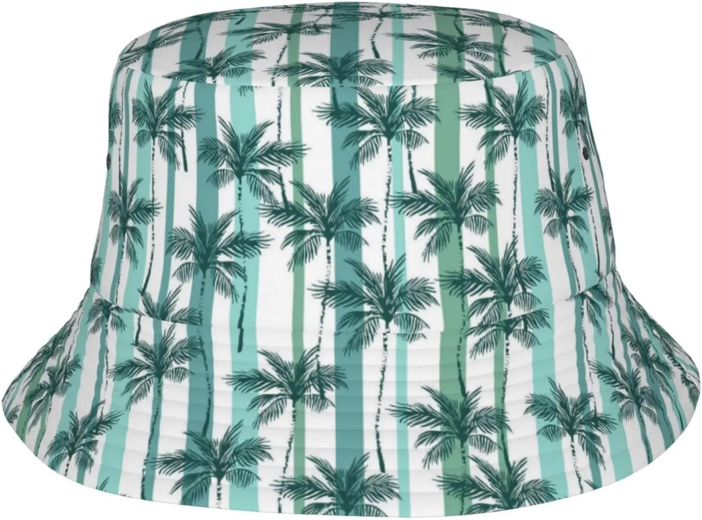 Unisex Tropical Palm Tree Bucket Hat Beach Sun Hat Aesthetic Hawaii Fishing Hat for Men Women Teens