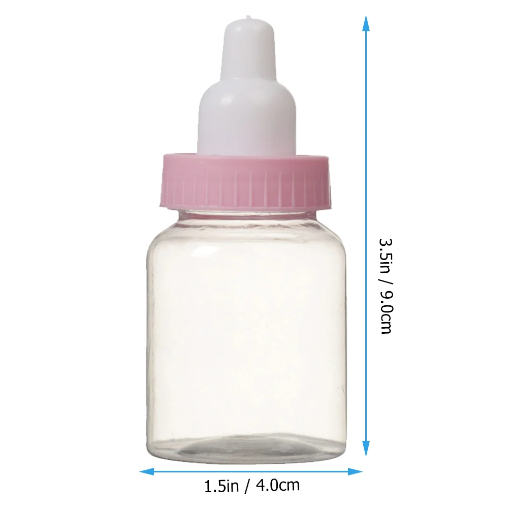 24 Pcs Gifts Candy Bottles for Baby Shower Favors Containers Girls Party Gender Reveal Supplies Plastic Feeder