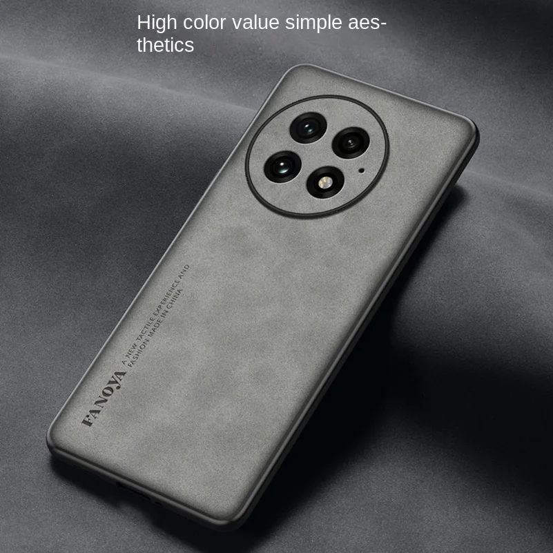 Plain leather comfortable suede case For OnePlus 13 12 12R 11 11R 10T 10 Pro OnePlus Nord 4 CE 4 3 Lite Ace 3 Lens protect Cover