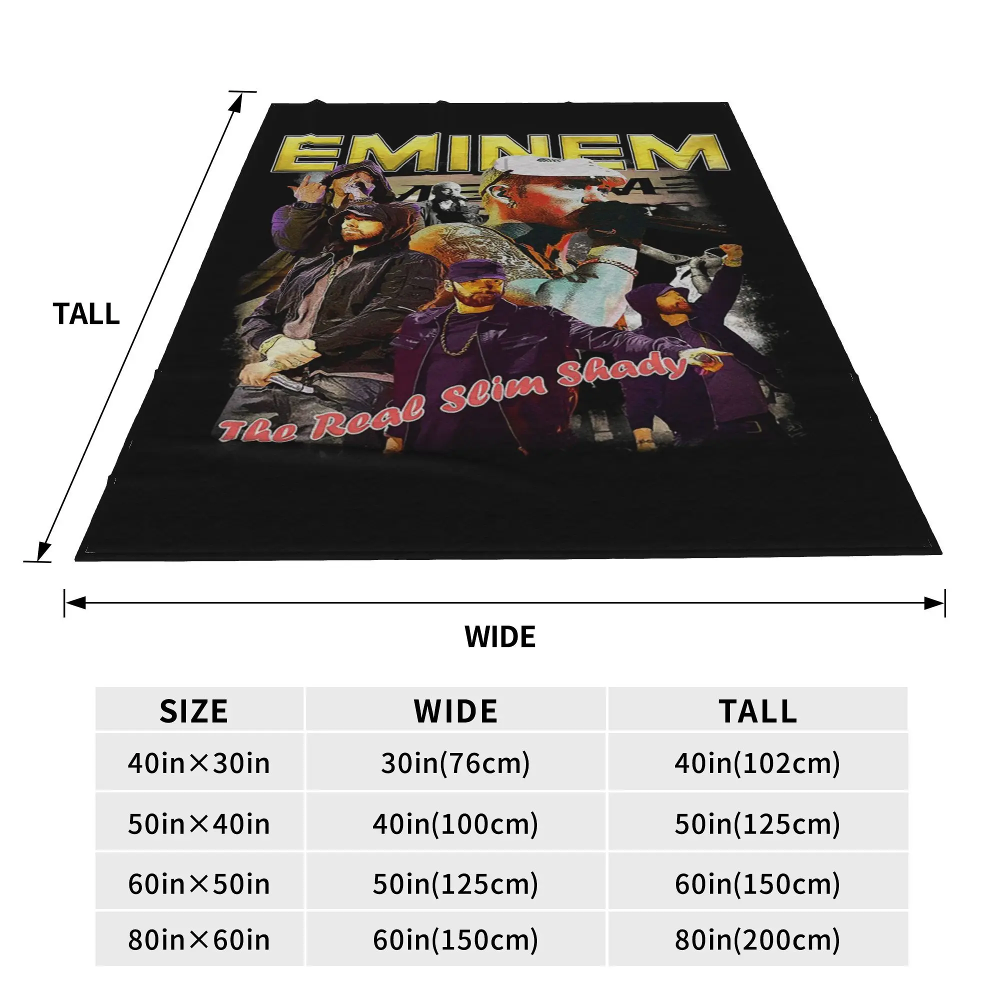 Eminem Slim Shady Music Rap  Blankets Soft Warm Flannel Throw Blanket Plush for Bed Living room Picnic Travel Home Couch
