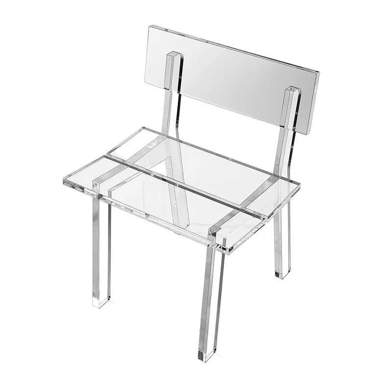 

Modern simple acrylic transparent stool model room designer leisure chair home dining table backrest chair