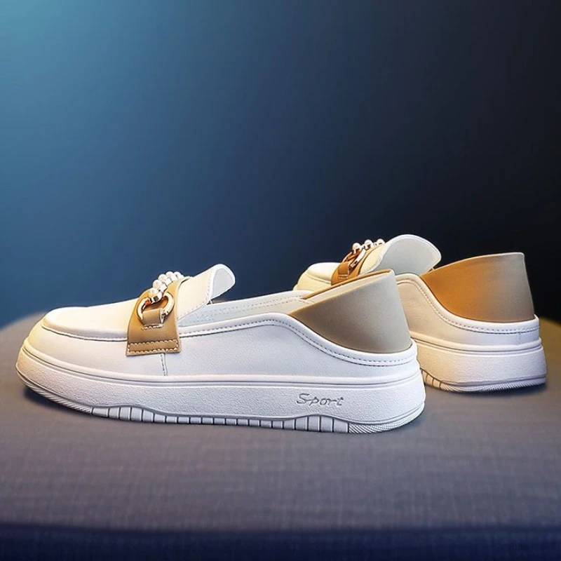 

Lightweight White Sneakers for Women 2025 Summer Slip On Loafers with Skirt Pairing Student Casual Shoes​