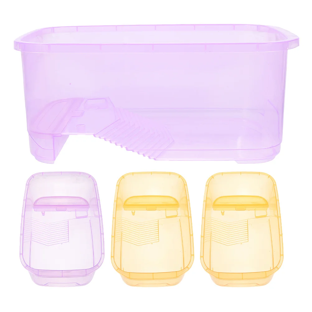 

4Pcs Plastic Turtle Tank Aquarium Large Capacity Tortoise Habitat Basking Platform Feeding Breeding Box for Reptiles Hermit