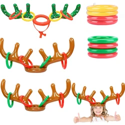 1/2/3pcs Inflatable Reindeer Antler Ring Toss Game Christmas Family Holiday Party Games Outdoor Indoor Ring Toss Xmas Gifts Toys