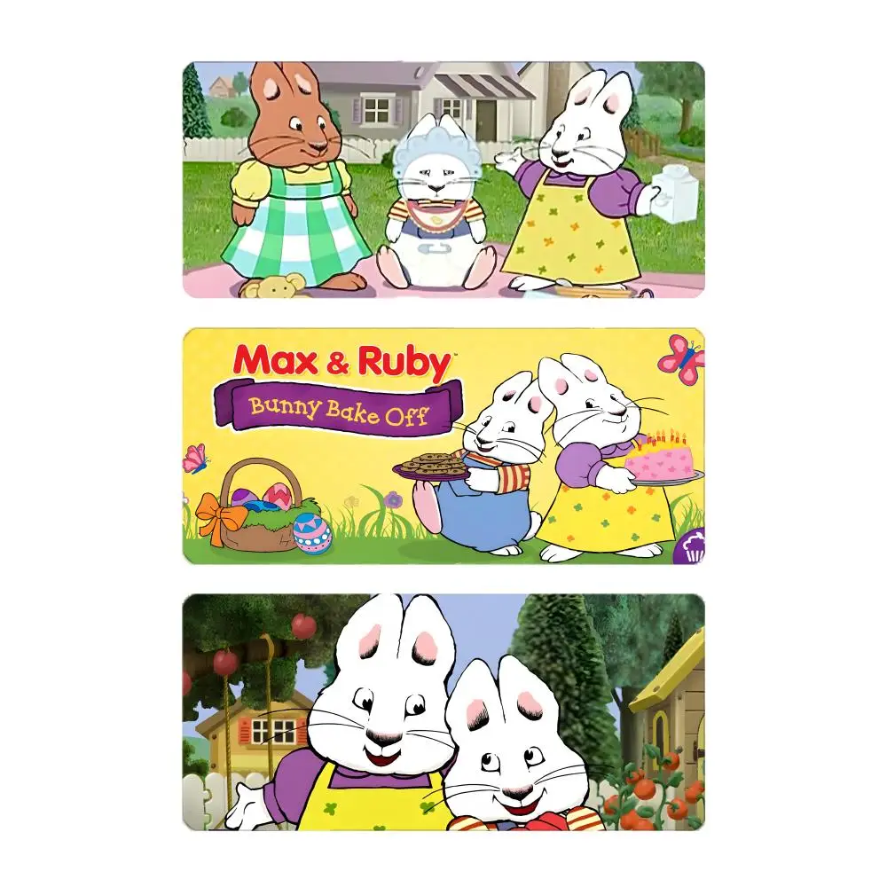Cute Classic Cartoon M-Max and Ruby Mouse Pad Large Gaming Mousepad with Stitched Edges Thickened Desk Mat PC