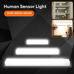 Wireless LED Night Light Motion Sensor Light Under Cabinet Light Dimming Bedroom Bedside Lamp Rechargeable Aisle Staircase Light