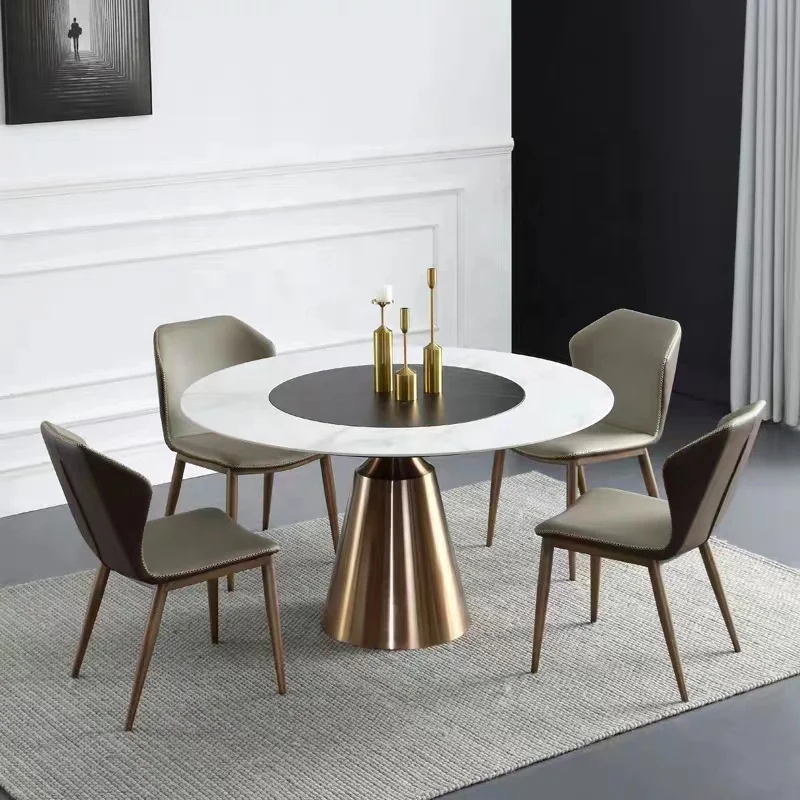 Dining Room Furniture Round Party Tables Electromagnetic Furnace Heating Round Dinner Table Restaurant