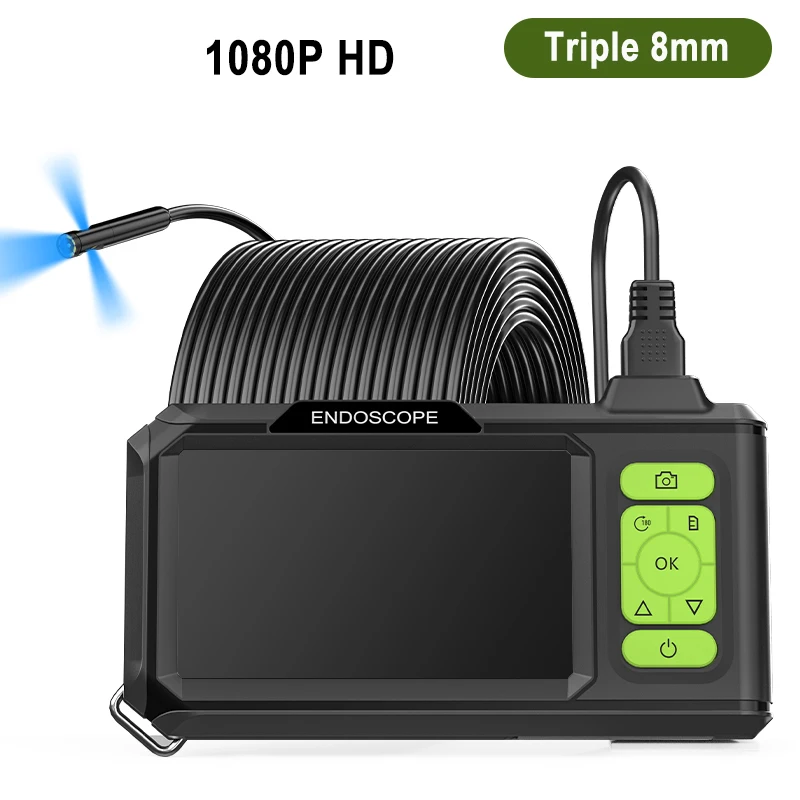 4.3 ''IPS Scherm Industriële Endoscoop Autofocus Camera HD1080P Enkele Dual Triple Lens Record Video Auto Inspectie Borescope LED
