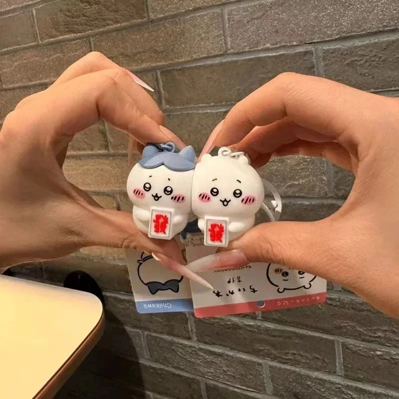 Cute Cartoon Chiikawa Couple Magnetic Keychain