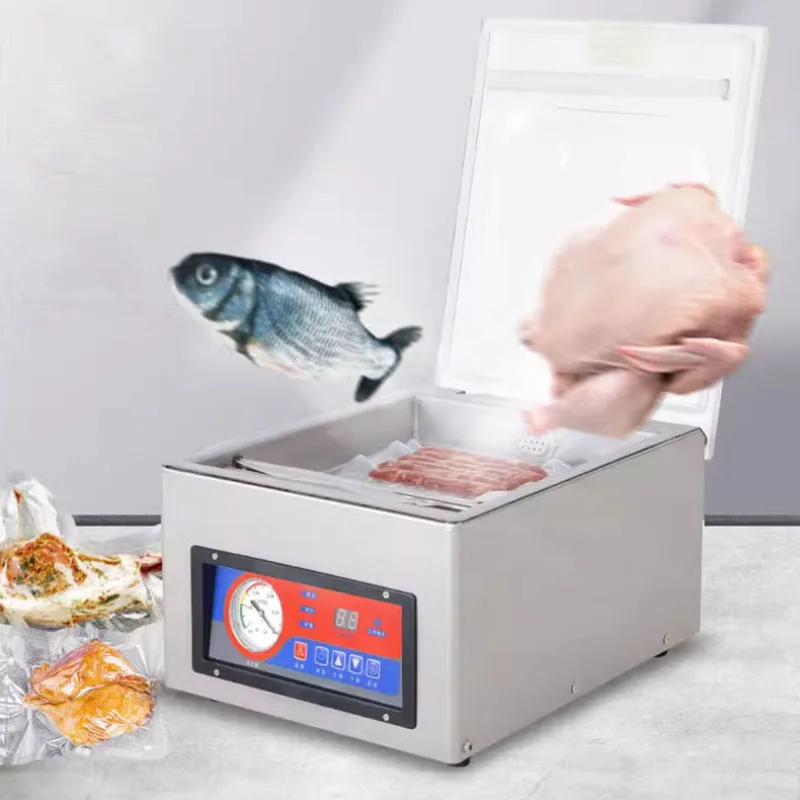 

220VFood Vacuum Packing Machine Commercial Chamber Vacuum Sealer Kitchen Meat Bag Packaging Food Sealing Machine