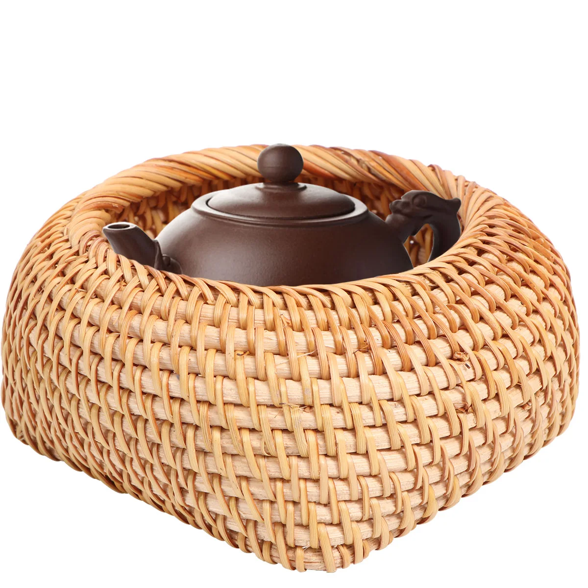 

1Pcs Rattan Woven Storage Box Portable Tea Cake Storage Basket Eco-Friendly Breathable Wearable Gift for Friends Home Use Size S