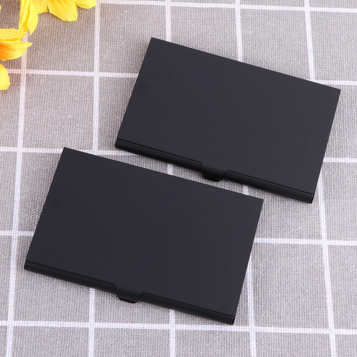 Soporte portátil de aleación de aluminio para Nombre comercial, organizador de nombre de escritorio, caja de crédito comercial de Metal, organizador, 2 uds.