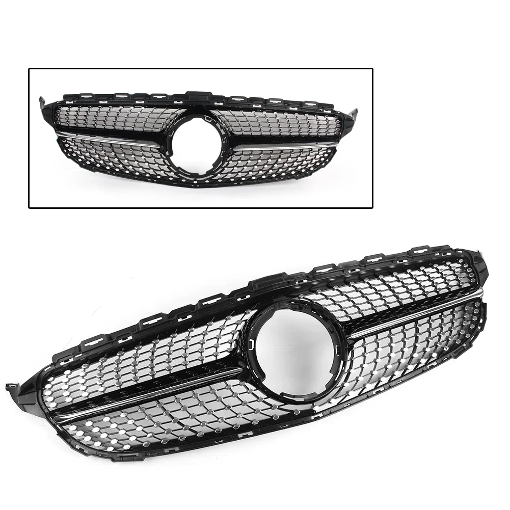 Diamond Grille DNN Car Front Upper Grill For Mercedes-Benz 2019 C-Class W205 C200 C250 C300 C350 (NOT FIT AMG Model) No Logo Kit