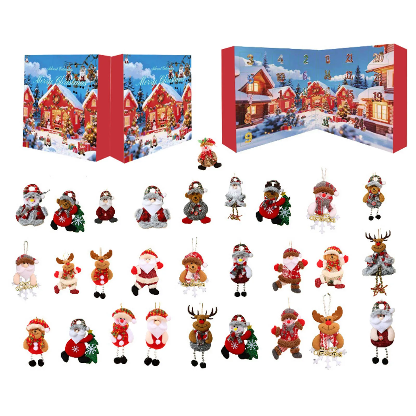 2025 أطفال عيد الميلاد العد التنازلي لطيف الاكريليك صندوق معلق للعائلة والأصدقاء شجرة عيد الميلاد الشنق عرض لوازم عيد الميلاد #2