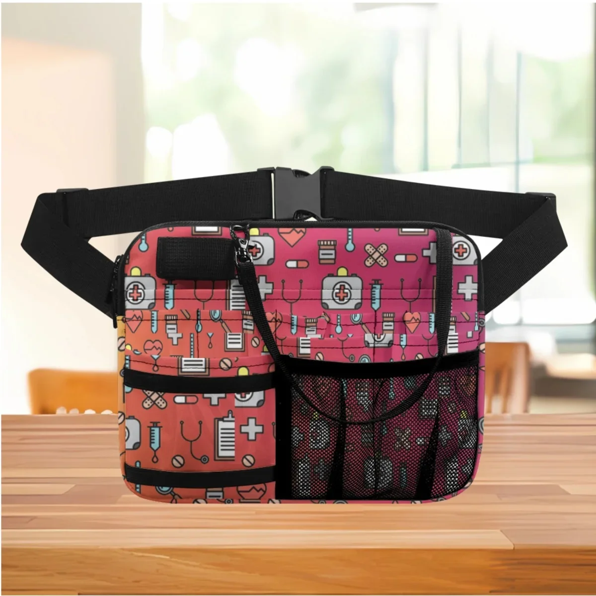 

Fanny Packs for Women Medical Nurse Print Multi-Pockets Portable Utility Belt Bags Female Fashion Student Dentist Tool Pouch New