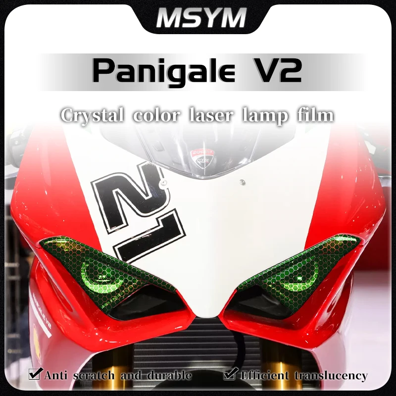 

For Ducati Panigale V2 2024 Headlight film smoked black taillight film honeycomb laser protection sticker accessories