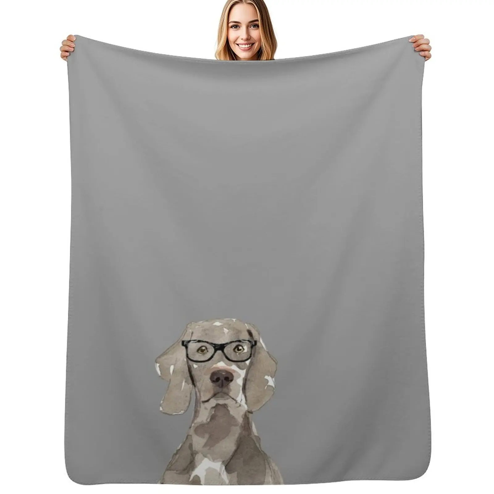 Weimaraner with glasses Throw Blanket Soft Blankets For Baby For Decorative Sofa Sleeping Bag Soft Plush Plaid Quilt Blankets
