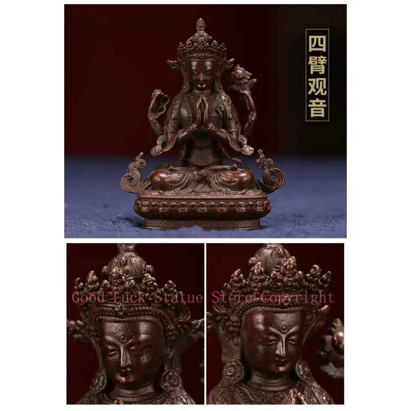 Buddhist pocket Travel Carry-on Accompanying talisman bless safety good luck Tibet Handmade Guanyin Avalokitesvara Buddha statue