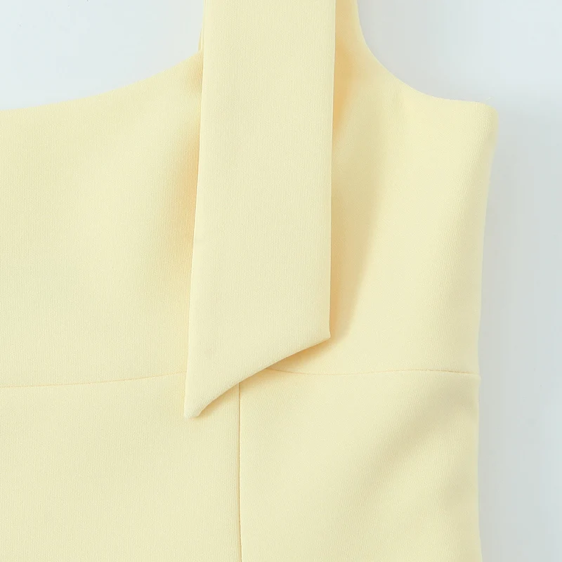 HXAO Y2k Bow Slip Tops 2025 Women's Spring Summer Tank Tops Ladies Fashion Casual Elegant White Yellow Corset Tops Camis image 5