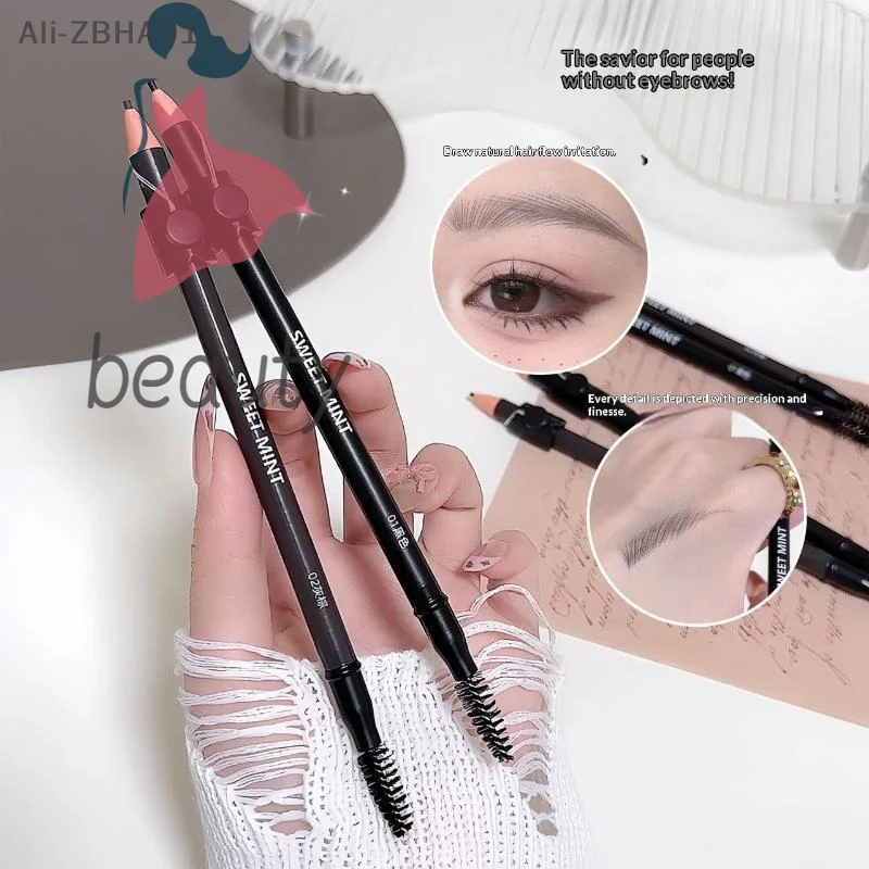 1 Pack Double-ended Eyebrow Pencil Waterproof All Day Hold Wooden Eyebrow Pen for Student Office Workers Daily Beauty Routine