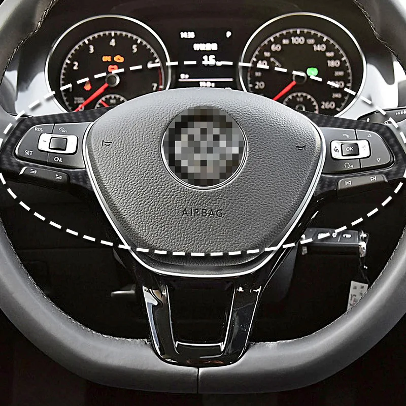 

for Volkswagen Golf 7 carbon fiber steering wheel on both sides of Golf Rline car interior modification