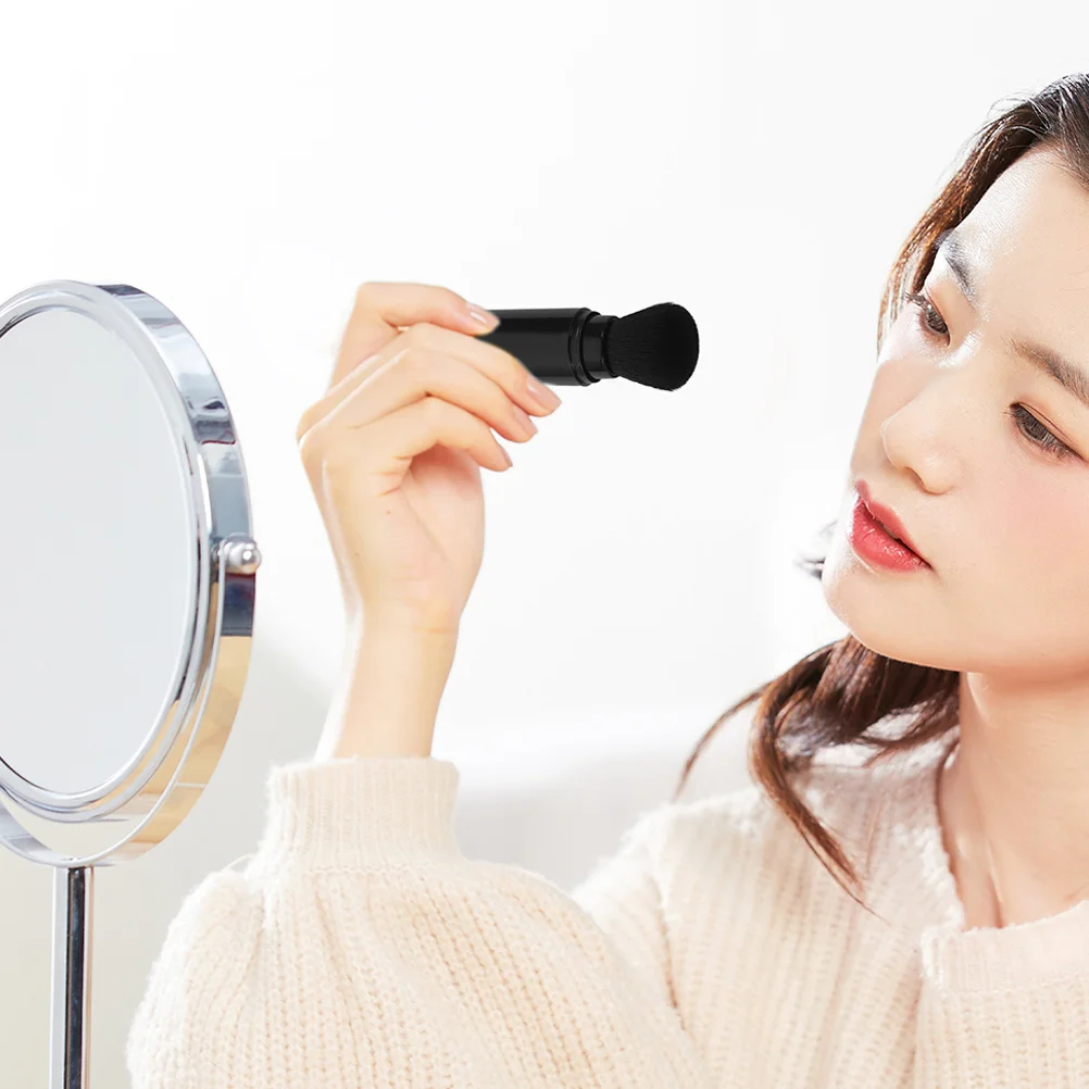 Pennello compatto per trucco da 2 pezzi, dispenser di polvere integrato, design elegante per fondotinta viso, fard, facile da trasportare, uso quotidiano, strumento di bellezza