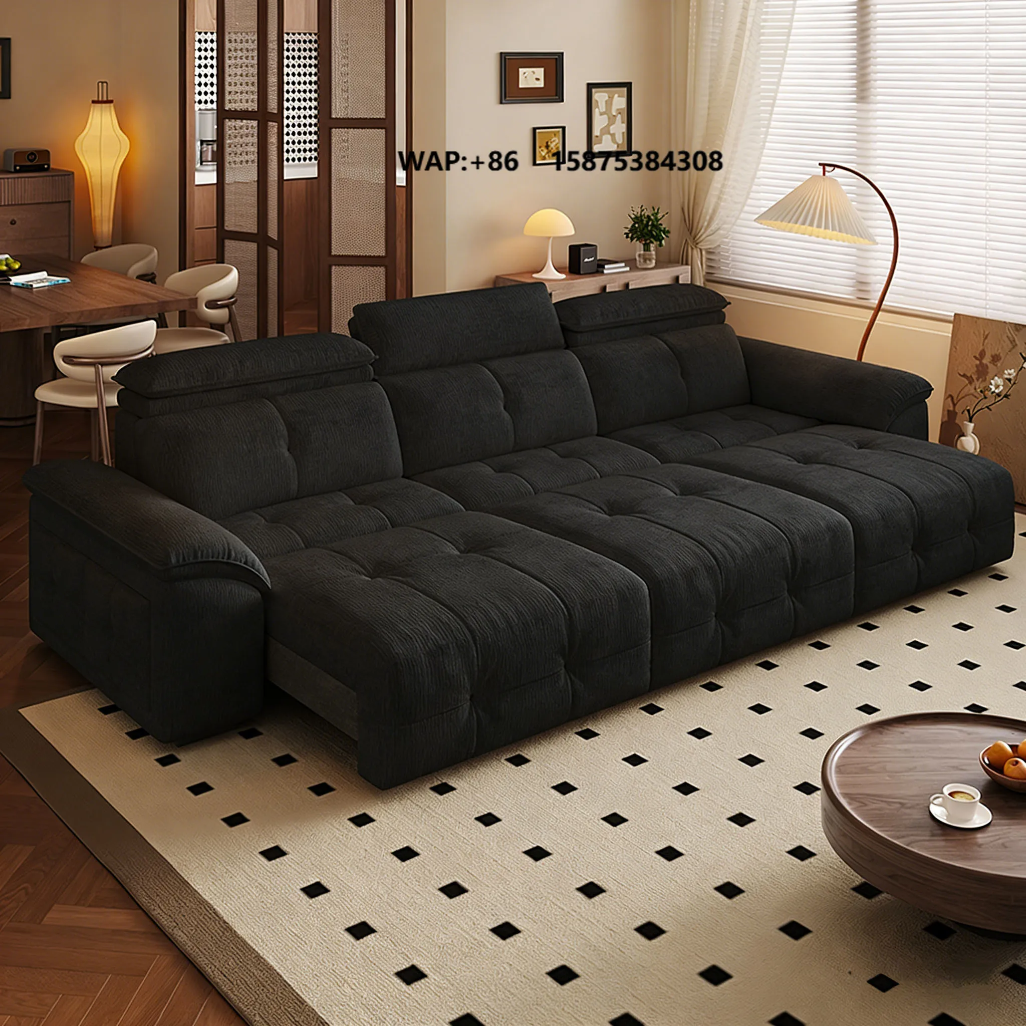 2025 Functional Electric Sofa Living Room Recliner Intelligent Voice Retractable Extendable Convertible PU One Seat Lawrence