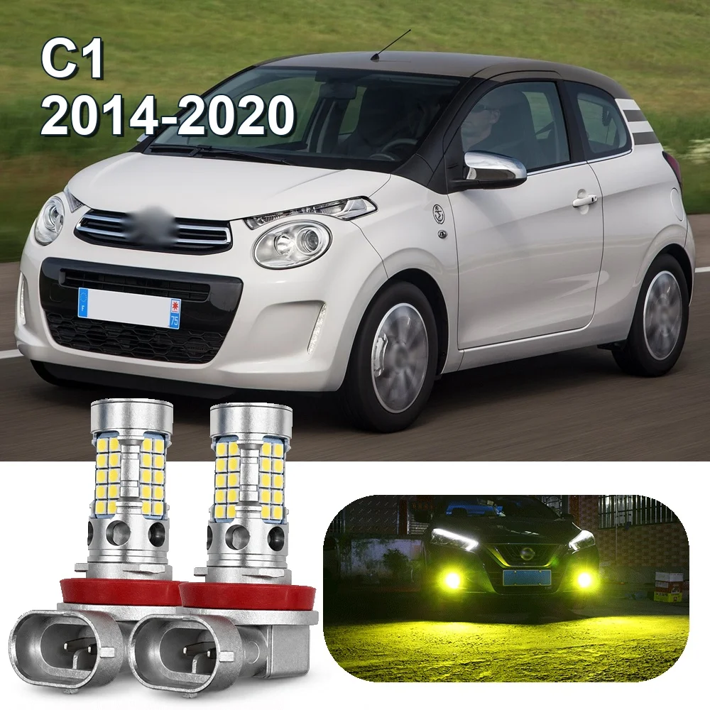 Compatible Citroen C1 2014-2020 LED Fog Light Lamp 2pcs Accessories Canbus 12V 3030 SMD 2015 2016 2017 2018 2019