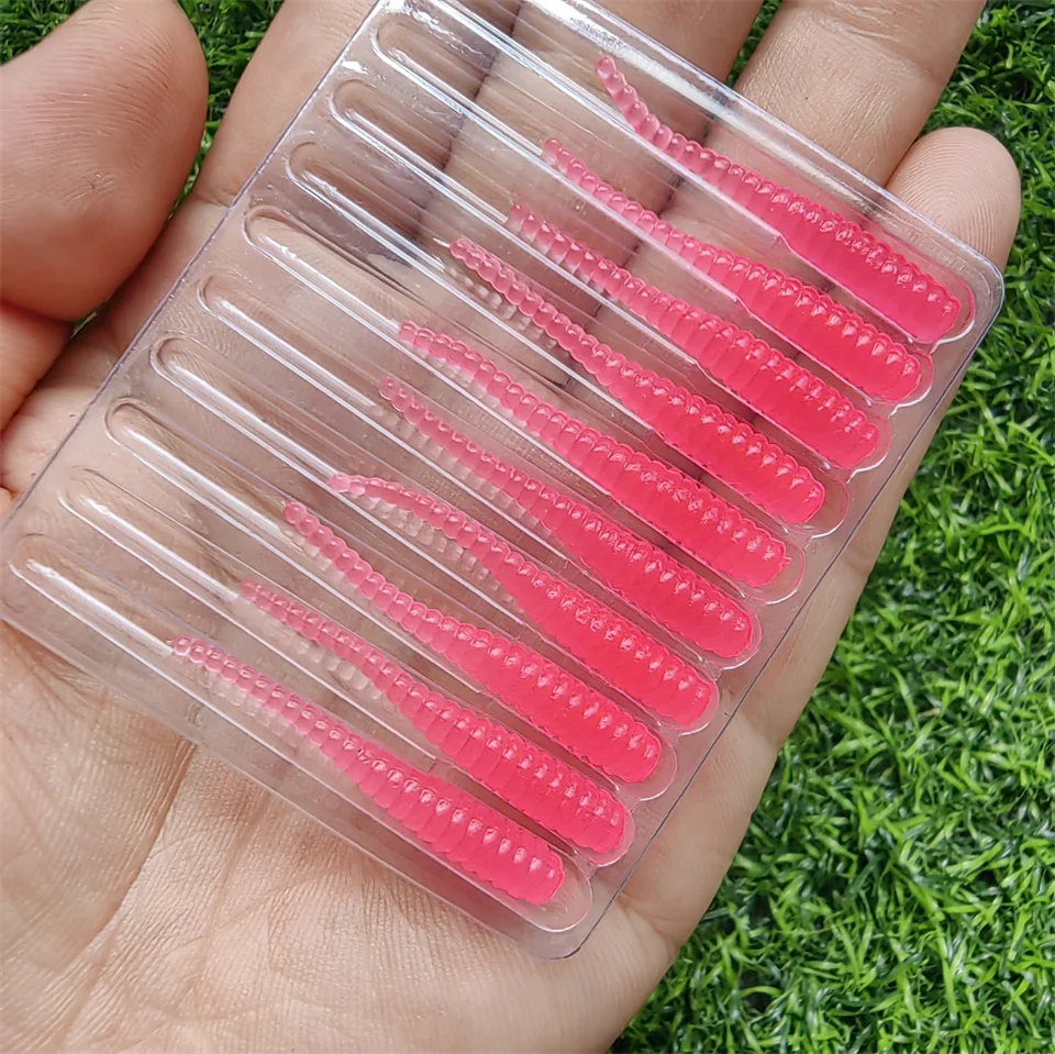 MUKUN Neuer Weichköder 10 Stück Silikonköder 35mm 0,3g Gerader Schwanz Pin Swimbait Wobbler Wurm für Bass Karpfen Rockfishing Angelzubehör – Detail 7