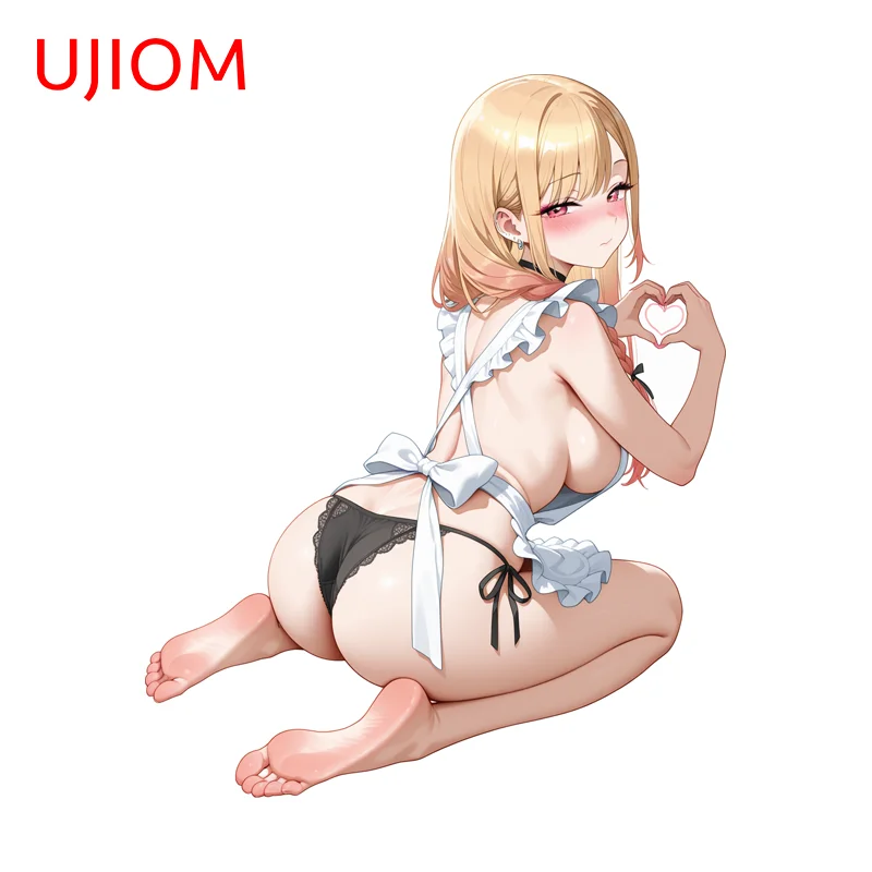 UJIOM Hentai figura de Anime pegatina de pared Marin Kitagawa artístico trasero Chic imagen calcomanía impermeable decoración de armario de cocina