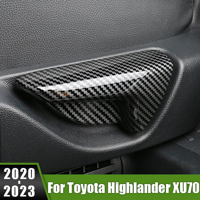 For Toyota Highlander XU70 Kluger Hybrid 2020 2021 2022 2023 Car Back Row Seat Lay Down Door Handle Cover Trims Case Stickers