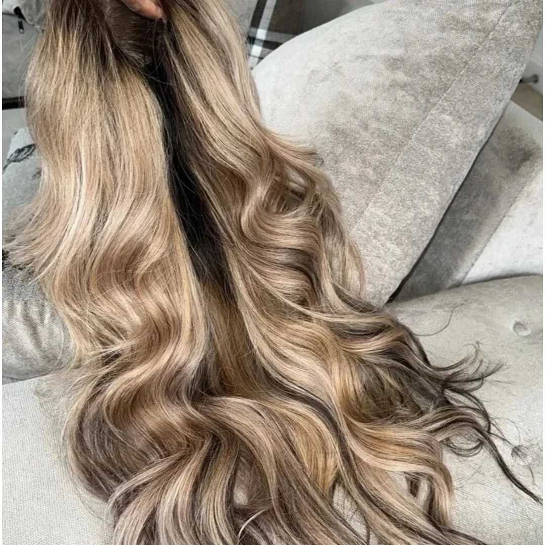 

Парики с объемной волной, темно-каштаново-коричневый парик спереди для женщин, высокая плотность, предварительно выщипанные натуральные волосы, синтетические парики