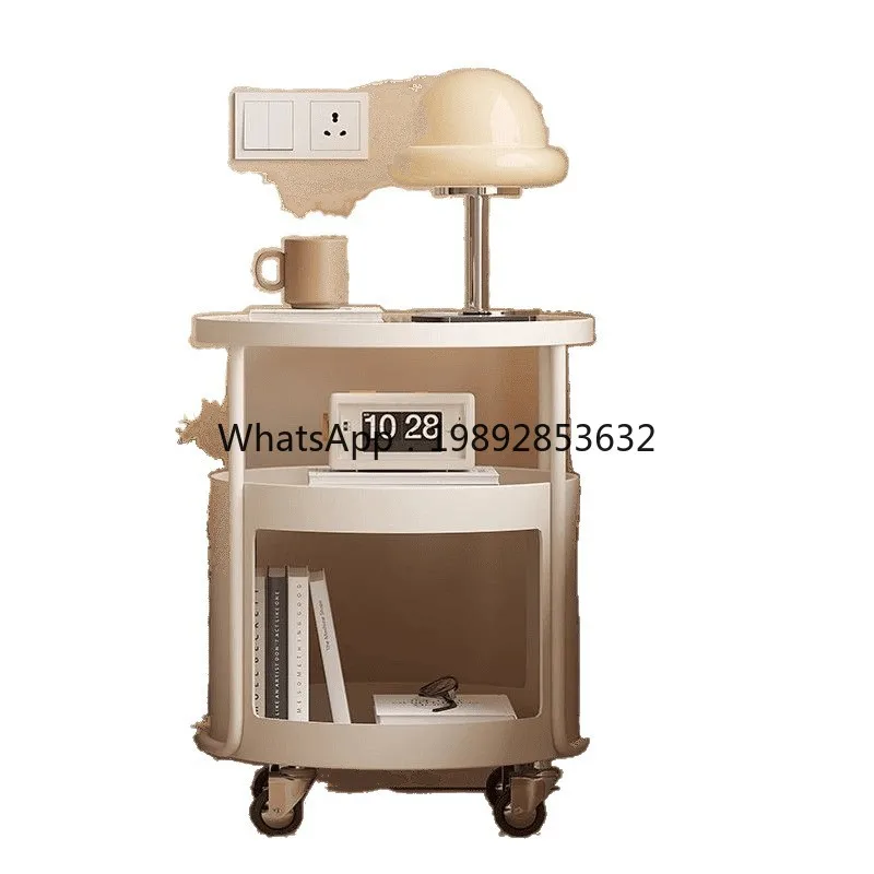 LYY Bedroom Nightstand Iron Art Simple Modern Small Storage Rack Bedside Cabinet Small Movable Side Table