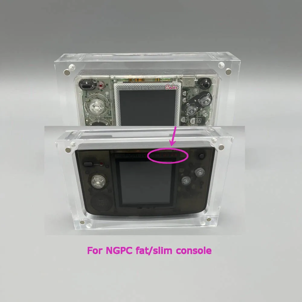 

Transparent Storage Magnetic Acrylic box For NeoGeo Pocket Color for NGPC slim fat Game Console Cover Shell Box Display Stand