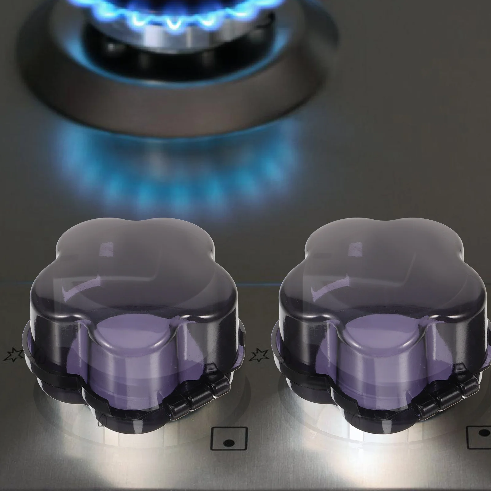 

4Pcs Child Proof Stove Knob Covers Safety Locks for Gas Oven Burner Knobs Plastic Heat Resistant Easy Install Replacement