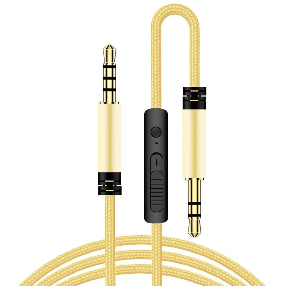 

Jack Nylon Braid 3.5mm to Jack 3.5mm Headphone Cord Speaker Line Gold-plated Plug Audio Cable Audio Wire Car Aux Cord Aux Cable