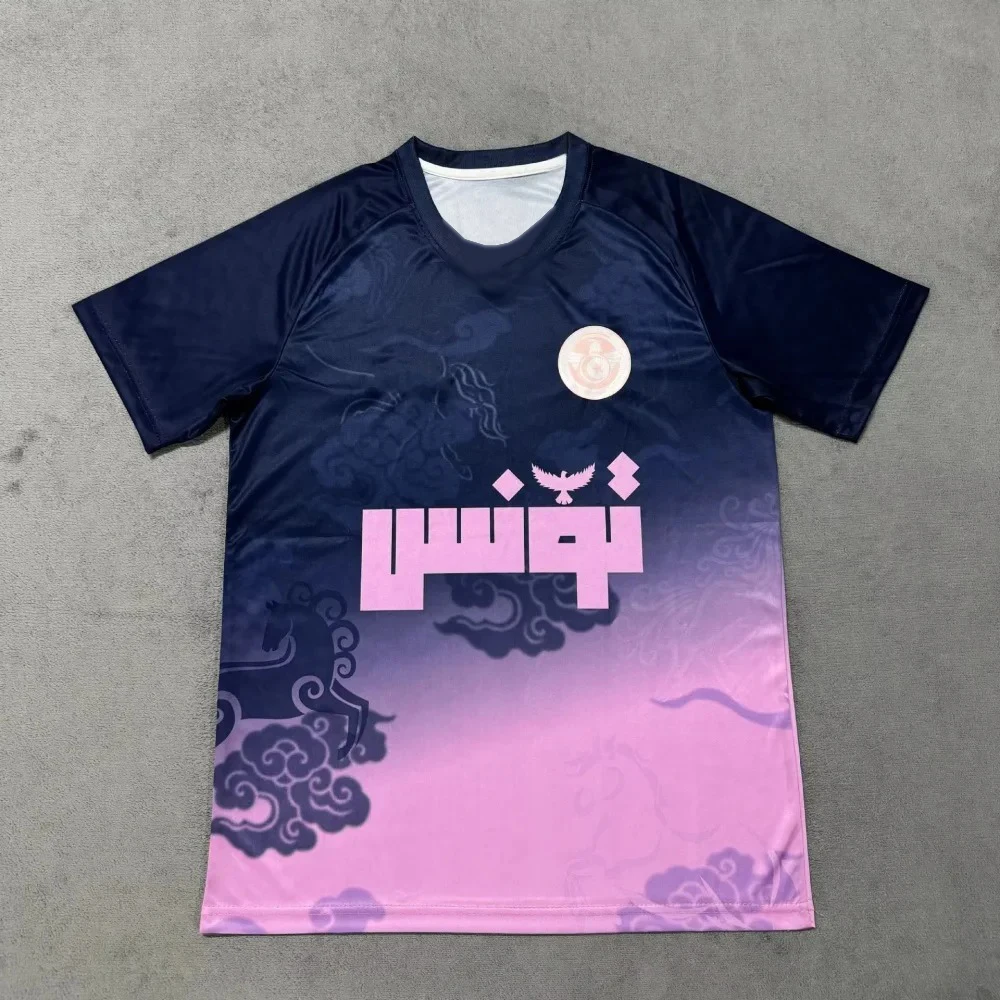 25-26 موسم جديد تونس بدلة تدريب طبعة خاصة الرجال والنساء التجفيف السريع تنفس ثلاثية الأبعاد تي شيرت مطبوع عادية اليومية uni #4