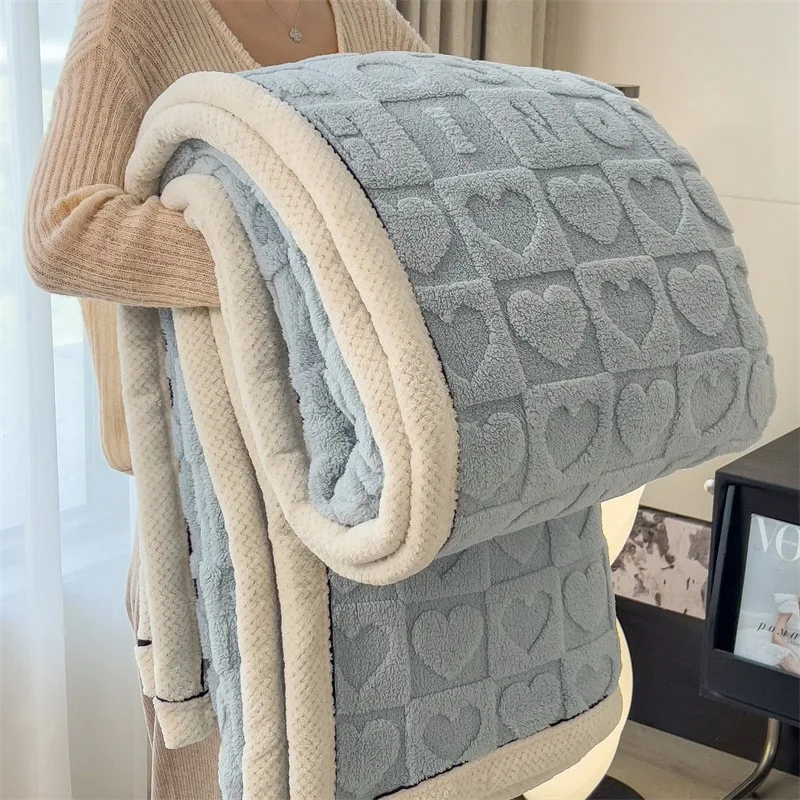 

New Fleece Thick Lamb Blanket Double Sided Skin-Friendly Warm Blanket Ultra Soft Breathable Throw Blanket Home Office