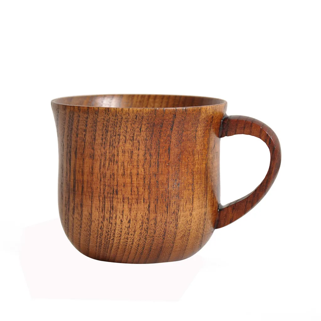 Wooden Big Belly Cups Handmade Jujube Wood Handle Cups Beer Tea Coffee Milk Water Cup Kitchen Bar Drinkware for Kitchen Bar 1PC